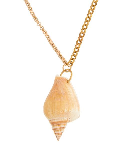 Matchesfashion.com Marine Serre - Upcycled Shell Pendant Necklace - Womens - Gold