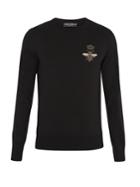 Dolce & Gabbana Bee-appliqu Crew-neck Wool Sweater