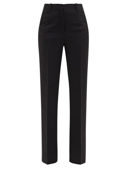 Khaite - Amelie Crepe Slim-leg Trousers - Womens - Black
