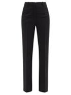 Khaite - Amelie Crepe Slim-leg Trousers - Womens - Black