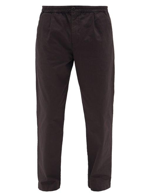 Matchesfashion.com Folk - Loom Pleated Cotton-canvas Trousers - Mens - Black