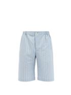 Matchesfashion.com Gucci - Pinstriped Canvas Shorts - Mens - Blue