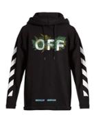 Off-white Hooded Fern-embroidered Cotton Sweatshirt