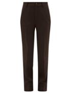 Matchesfashion.com Ganni - Pow-check Straight-leg Tailored Trousers - Womens - Dark Brown