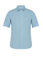 Matchesfashion.com Alexander Mcqueen - Brad Pitt Short Sleeved Cotton Shirt - Mens - Blue