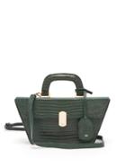 Matchesfashion.com Hillier Bartley - Cassette Lizard Effect Leather Bag - Womens - Dark Green