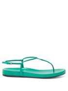 Matchesfashion.com Prada - Ankle Strap Patent Leather Sandals - Womens - Green