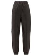 Matchesfashion.com Ganni - High-rise Leather Track Pants - Womens - Black