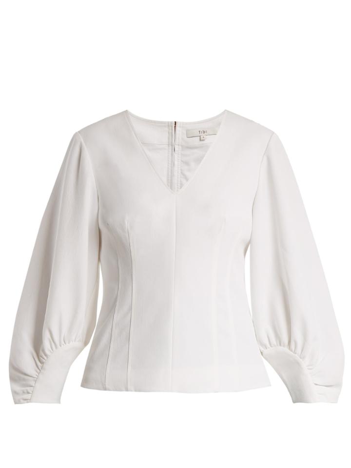 Tibi Deep V-neck Contoured Top