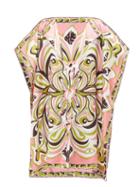 Emilio Pucci - Africana-print Silk-twill Kaftan - Womens - Pink Print