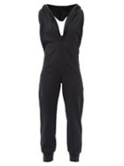 Matchesfashion.com Norma Kamali - Halterneck Zipped-hood Cotton-blend Jumpsuit - Womens - Black