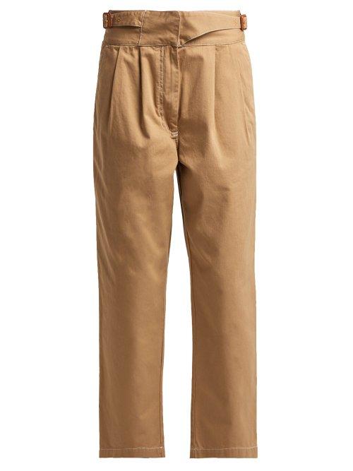 Matchesfashion.com Loewe - Cotton Herringbone Chino Trousers - Womens - Beige