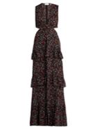 A.l.c. Brie Floral-print Cut-out Silk Maxi Dress