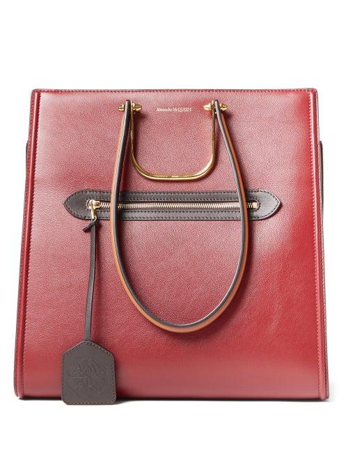 Matchesfashion.com Alexander Mcqueen - The Tall Story Leather Tote Bag - Womens - Burgundy Multi