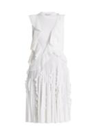 Givenchy Ruffle-trimmed Sleeveless Pleated-knit Dress