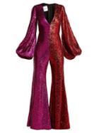 Matchesfashion.com Halpern - Sequinned Bell Sleeve Jumpsuit - Womens - Red Multi