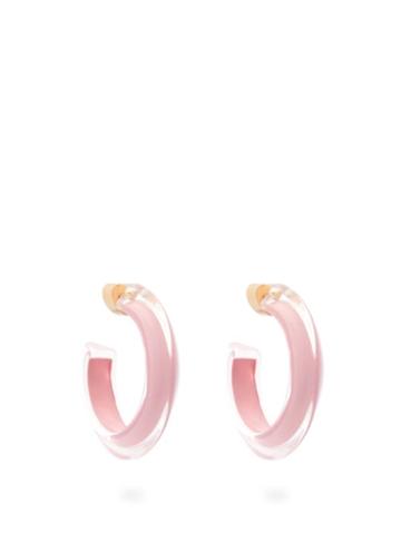 Matchesfashion.com Alison Lou - Jelly Small Neon 14kt Gold-plated Hoop Earrings - Womens - Pink