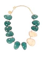 Matchesfashion.com Vanda Jacintho - Studded Pebble Necklace - Womens - Green Multi