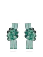 Matchesfashion.com Jw Anderson - Perspex Knot Earrings - Womens - Green