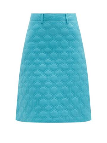 Matchesfashion.com Dodo Bar Or - Essie Quilted-leather Midi Skirt - Womens - Blue