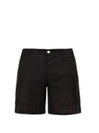 Matchesfashion.com Hecho - Deshilado Embroidered Linen Shorts - Mens - Black