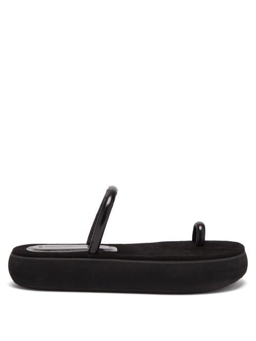 Matchesfashion.com Osoi - Boat Pvc-strap Flatform Slides - Womens - Black