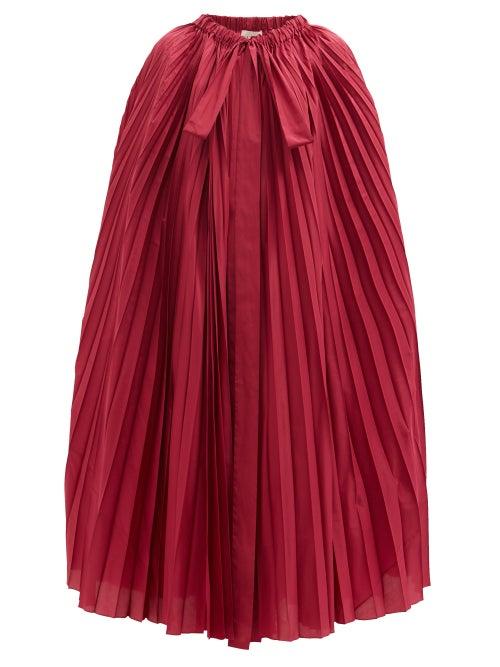 Valentino - Pleated Silk-blend Taffeta Cape - Womens - Pink