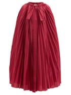 Valentino - Pleated Silk-blend Taffeta Cape - Womens - Pink