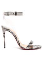 Matchesfashion.com Christian Louboutin - Jonatina 100 Striped Pvc & Leather Sandals - Womens - Black Stripe