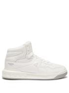 Mens Shoes Valentino Garavani - One Stud High-top Panelled Leather Trainers - Mens - White Multi