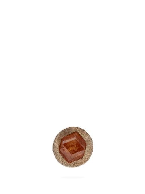 Matchesfashion.com Parts Of Four - Garnet And Sterling Silver Single Earring - Mens - Silver Multi
