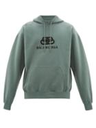 Matchesfashion.com Balenciaga - Bb Logo Print Cotton Hooded Sweatshirt - Mens - Green