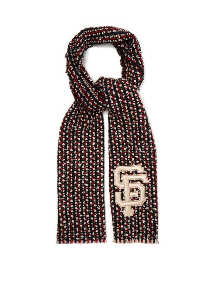 Gucci Sf Sequin-embellished Tweed Scarf