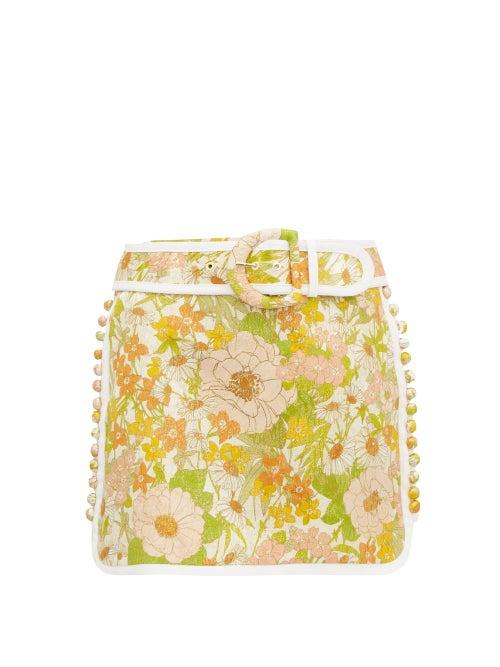 Matchesfashion.com Zimmermann - Super Eight Floral Brocade Cotton-blend Mini Skirt - Womens - Pink Multi
