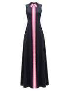 Matchesfashion.com Roksanda - Aima Striped Crepe Maxi Dress - Womens - Navy Multi