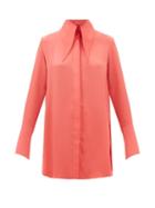 16arlington - Seymour Exaggerated-collar Satin Shirt - Womens - Pink