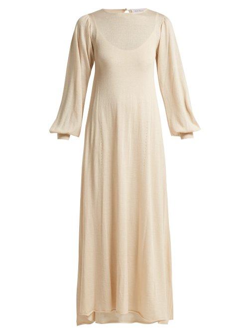 Matchesfashion.com Ryan Roche - Two Layer Cashmere Blend Knit Dress - Womens - Cream