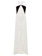 Matchesfashion.com Givenchy - Velvet Panel Crepe Gown - Womens - Black White
