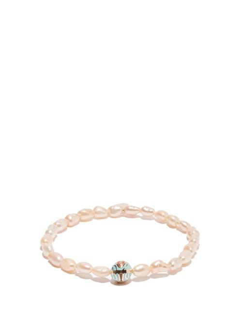 Alison Lou - Magic Shroom Diamond, Pearl & 14kt Gold Bracelet - Womens - Pearl