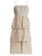 Matchesfashion.com Zimmermann - Meridian Striped Broderie Anglaise Cotton Dress - Womens - Blue Stripe