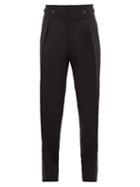 Matchesfashion.com Lanvin - High Rise Buttoned Wool Tailored Trousers - Mens - Black