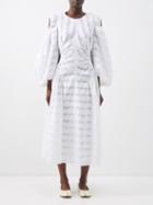 Cecilie Bahnsen - Fro Cutout Fil-coup Cotton-blend Dress - Womens - White