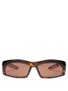 Matchesfashion.com Balenciaga - Hybrid Rectangular Acetate Sunglasses - Mens - Tortoiseshell