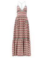Matchesfashion.com Missoni - Tiered Zigzag-knit Maxi Dress - Womens - Red Multi