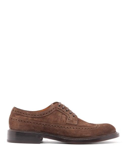 Matchesfashion.com O'keeffe - Felix Suede Derby Brogues - Mens - Dark Brown