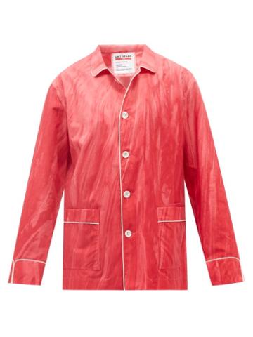 Umitxfrs - Getty Paint-print Cotton-poplin Pyjama Shirt - Mens - Pink
