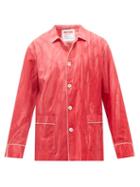 Umitxfrs - Getty Paint-print Cotton-poplin Pyjama Shirt - Mens - Pink