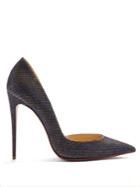 Christian Louboutin Iriza 100mm Leather Glitter-chain Pumps