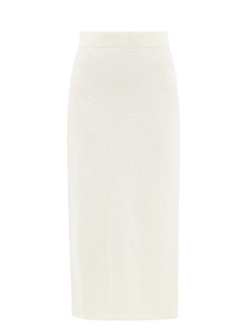 Altuzarra - Malia Side-slit Cotton-blend Midi Skirt - Womens - White
