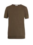 Matchesfashion.com Boglioli - Crew Neck Knit Cotton T Shirt - Mens - Brown